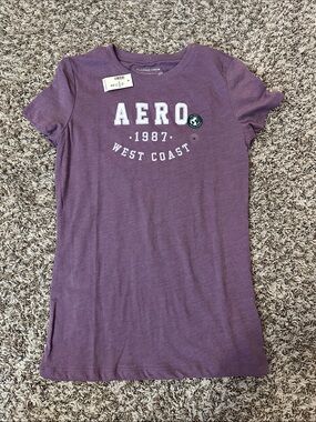 Aeropostale Purple 'AERO 1987 West Coast' Short Sleeve Tee